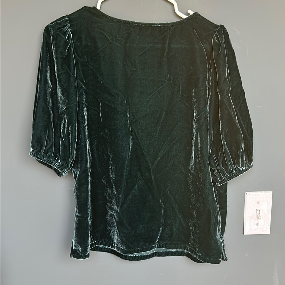 LOFT Women's Velvet Top - Dark Blue - Picture 3 of 3